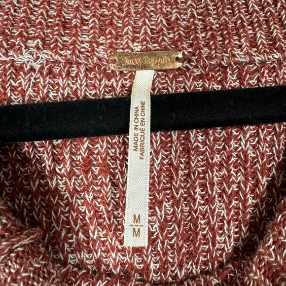 Free People Too Good Ribbed Trim Red Pullover Sweater Sz M Cottagecore Festival - Picture 4 of 5